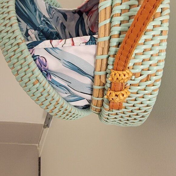 Boho Round Rattan Bag Purse - Picture 7 of 7